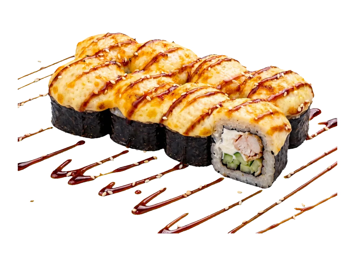 Запеченный ролл с курицей